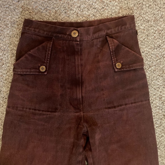 Ilana Kohn Huxie Pants Burgundy Cotton size 6 - Picture 6 of 8